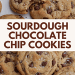pinterest pin for sourdough chocolate chip cookies