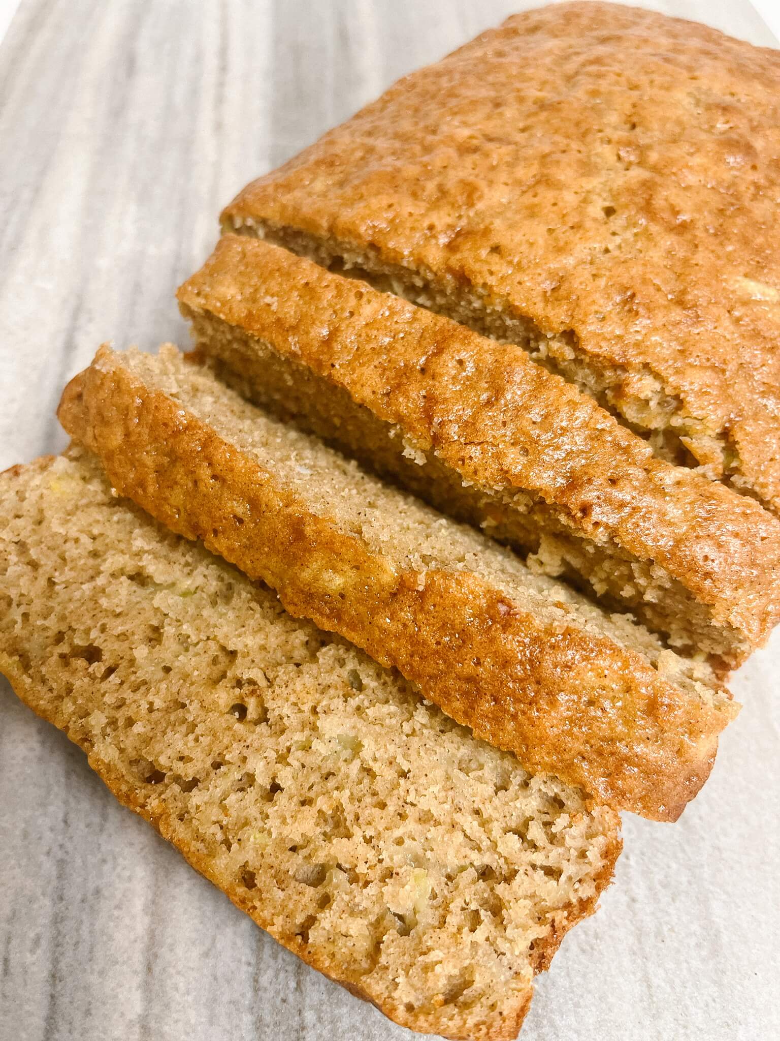 Sliced sourdough zucchini bread