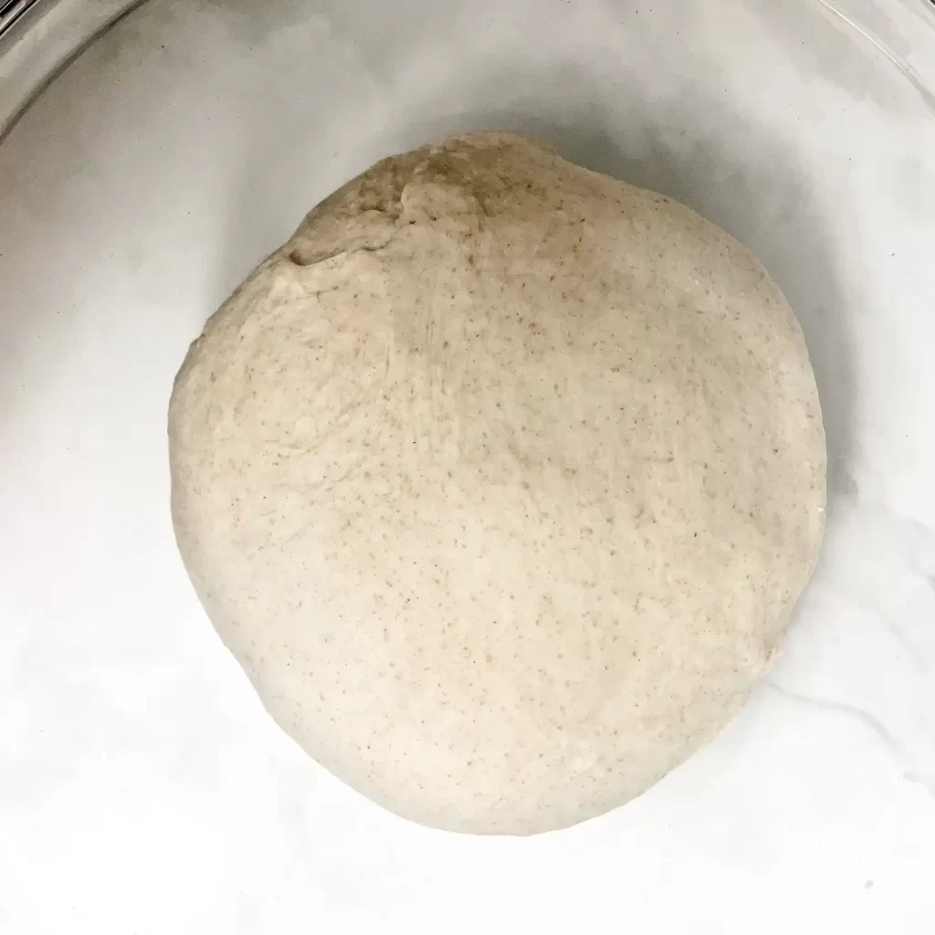 sourdough sandwich bread dough in a bowl