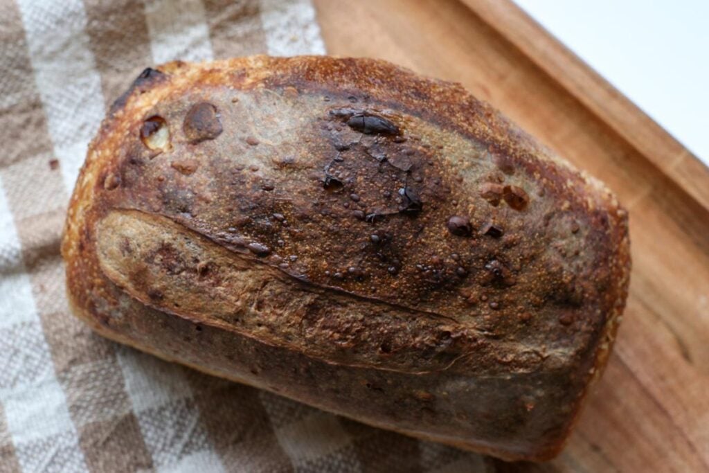 loaf pan sourdough bread