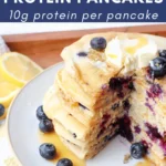 lemon blueberry sourdough protein pancakes
