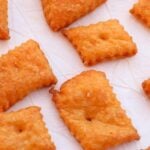 sourdough cheez its on parchment paper