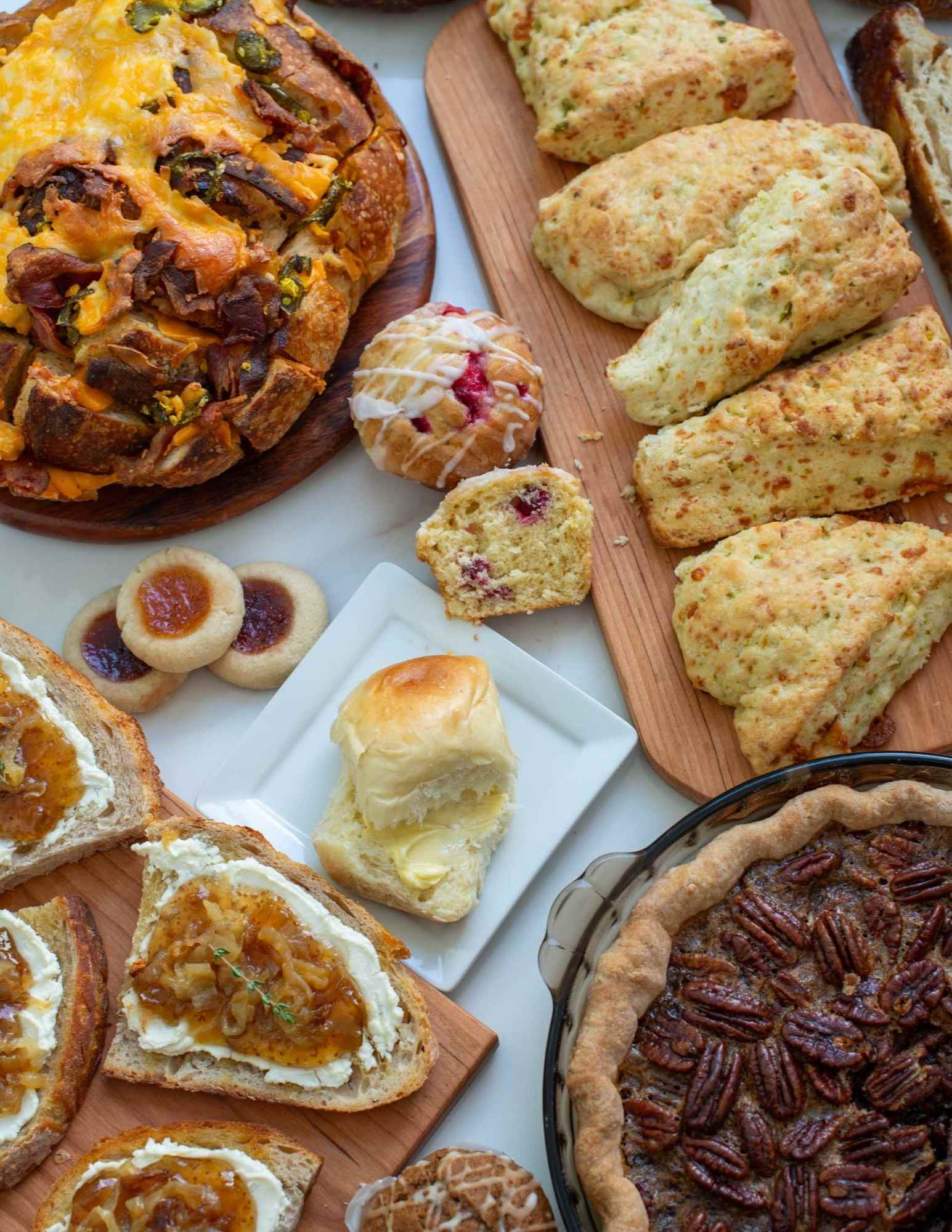 sourdough discard recipes on a table