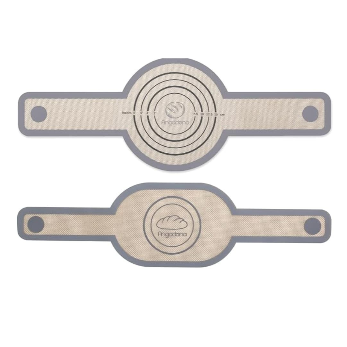 Round and oval sourdough bread slings on a white background. 