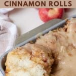 Apple Crisp Sourdough Cinnamon Rolls in a 9x13 pan.