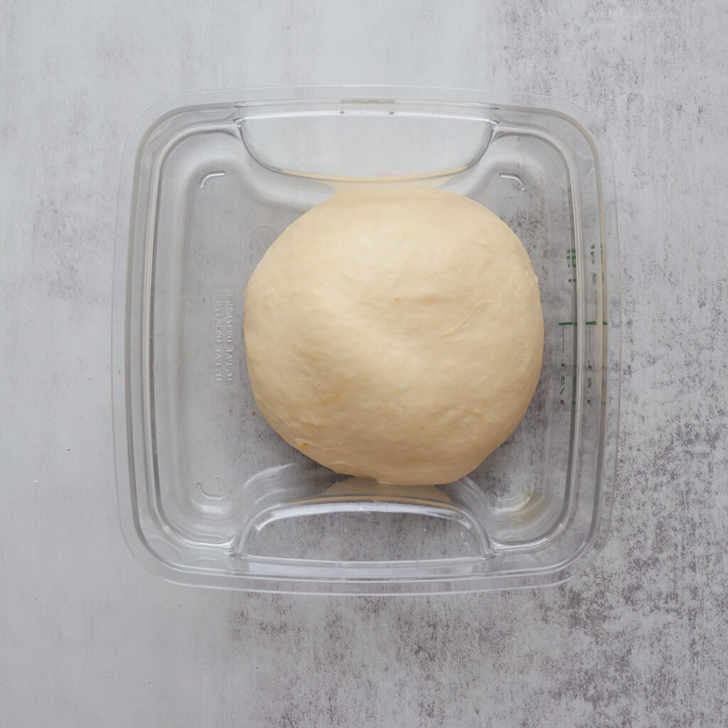 Dough for sourdough apple pie pull apart bread before first rise.