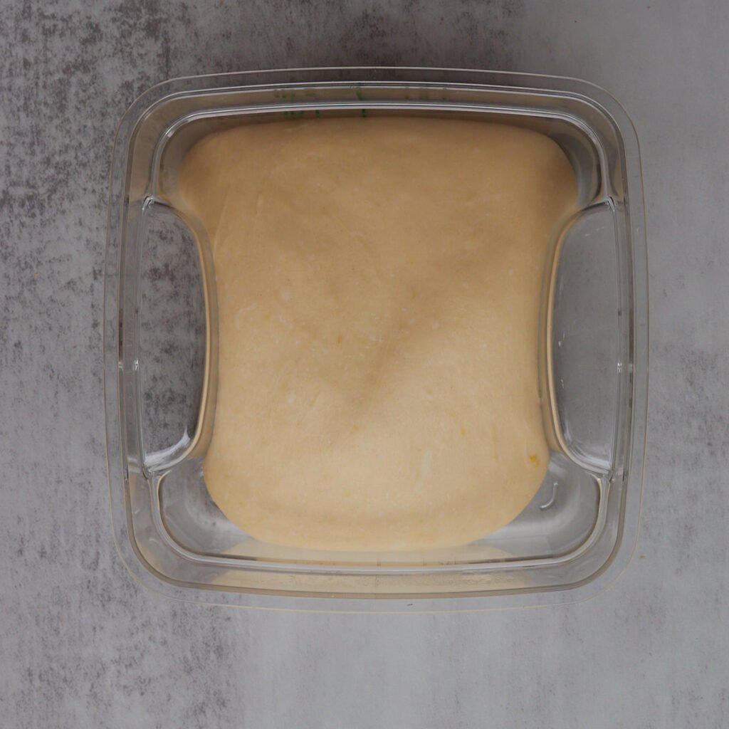 Dough for sourdough apple pie pull apart bread after first rise.