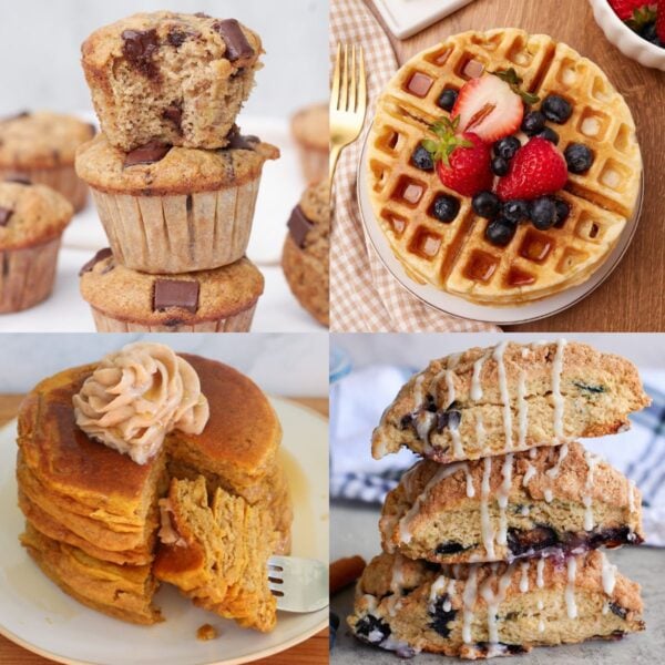 Sourdough Discard Banana Bread Muffins, Sourdough Discard Waffles, Sourdough Discard Pumpkin Pancakes, Sourdough Discard Blueberry Scones.