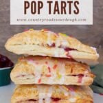 Three Sourdough Pop Tarts stacked on top of each other.