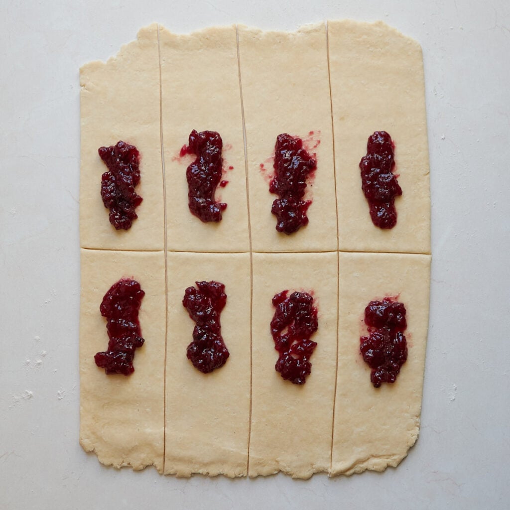 Jam added to the Sourdough Pie Dough to create sourdough pop tarts.