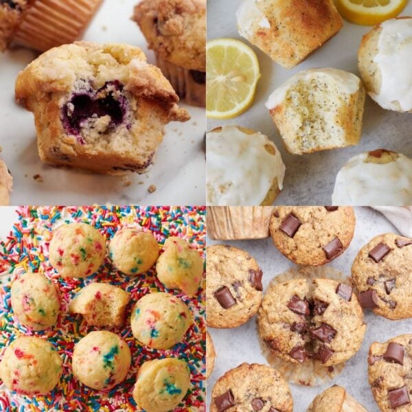 Sourdough Blueberry Muffins, Sourdough Lemon Poppy Seed Muffins, Sourdough Mini Muffins, Sourdough Banana Muffins.