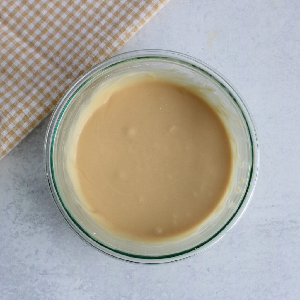 Maple Glaze mixed together in a clear bowl.